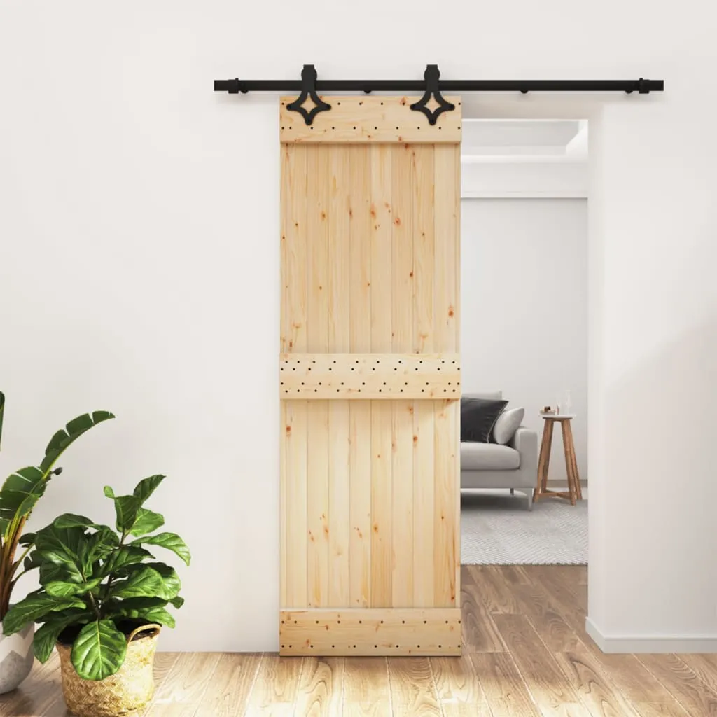 vidaXL Porta Scorrevole con Set Hardware 70x210 cm Legno Massello Pino