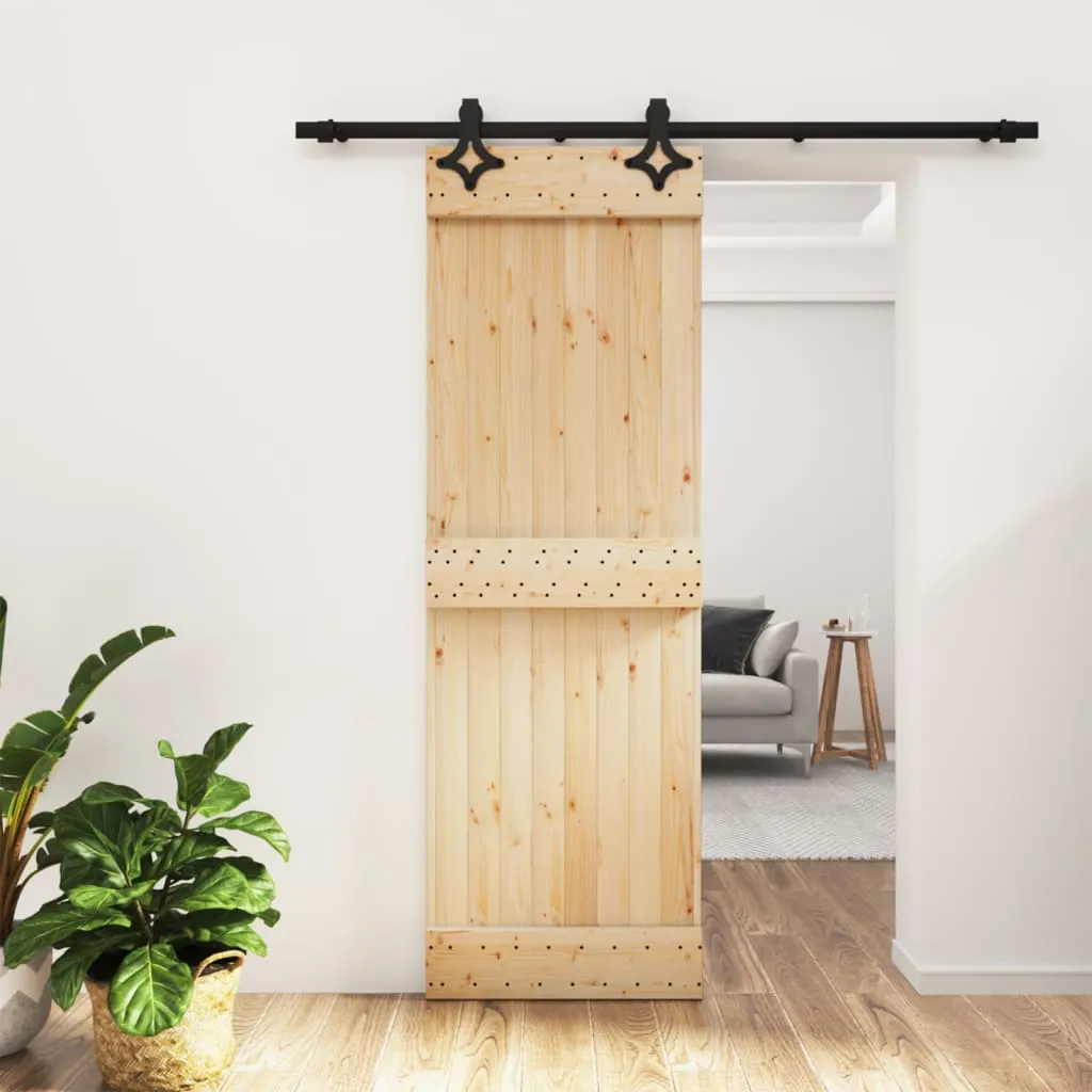 vidaXL Porta Scorrevole con Set Hardware 70x210 cm Legno Massello Pino