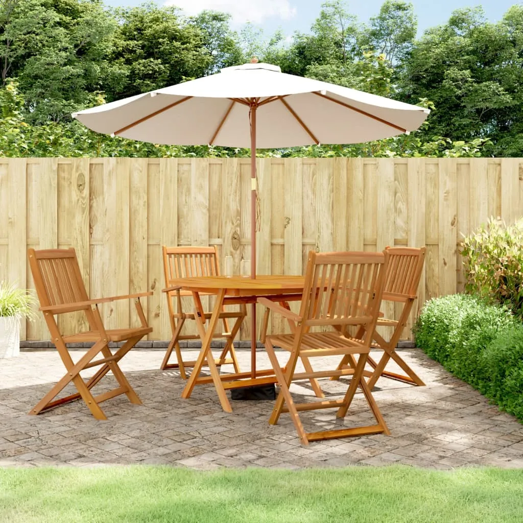 vidaXL Set da Pranzo per Giardino 5 pz in Legno Massello di Acacia