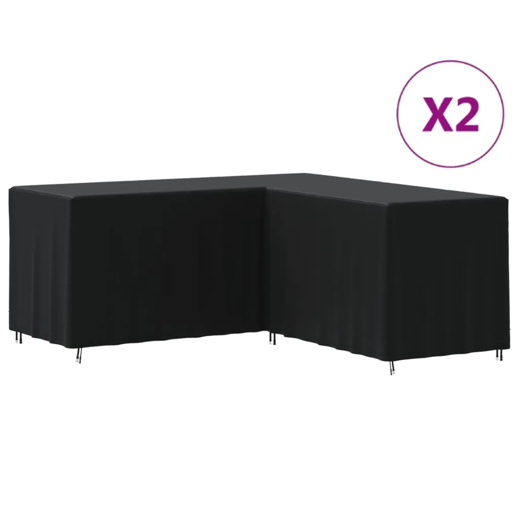 vidaXL Coperture per Divano a L 2pz 215x215x80 cm 420D Tessuto Oxford