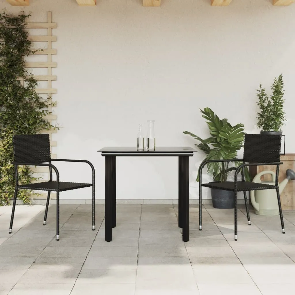 vidaXL Set da Pranzo da Giardino 3 pz in Polyrattan e Acciaio