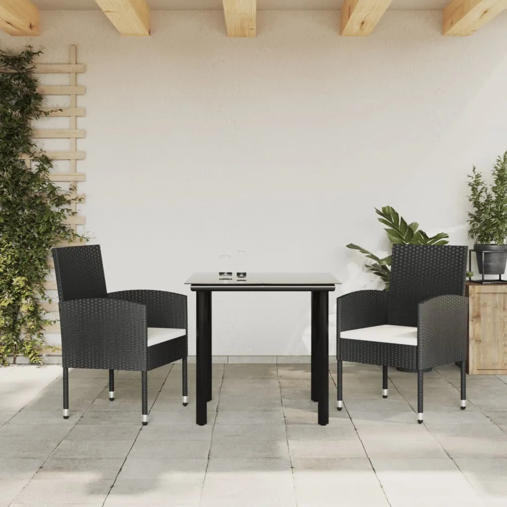 vidaXL Set da Pranzo da Giardino 3 pz in Polyrattan e Acciaio