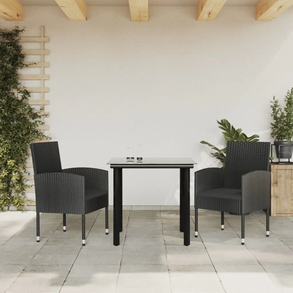 vidaXL Set da Pranzo da Giardino 3 pz in Polyrattan e Acciaio