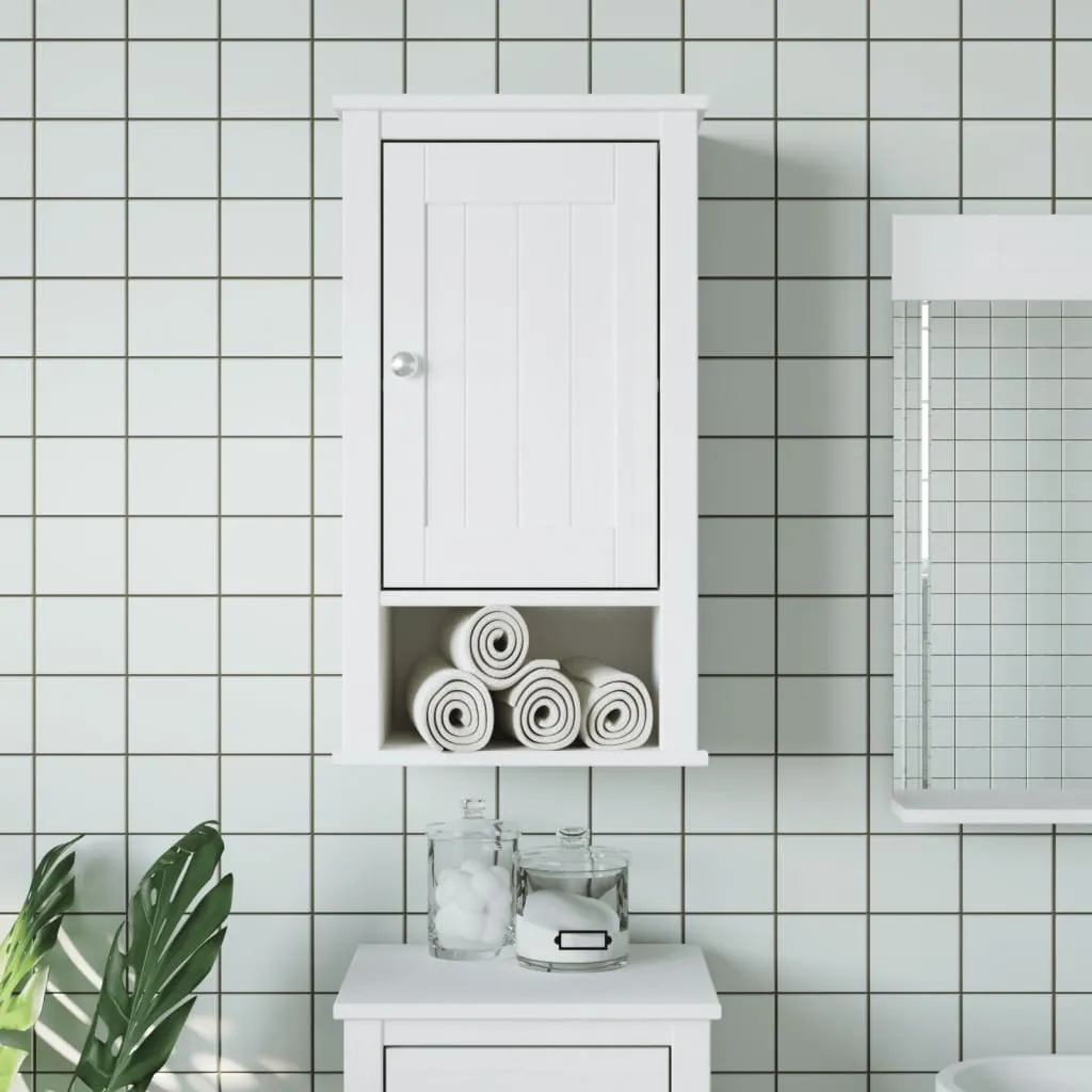 vidaXL Mobile da Bagno a Muro BERG Bianco 40x27x71,5 cm Massello Pino