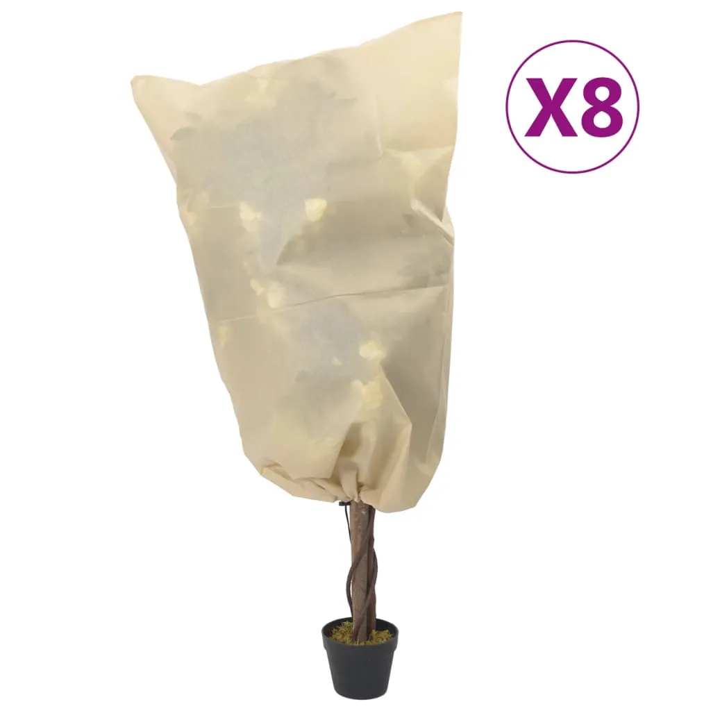 vidaXL Coperture con Coulisse per Piante 8pz 70 g/m² 0,8x0,8 m