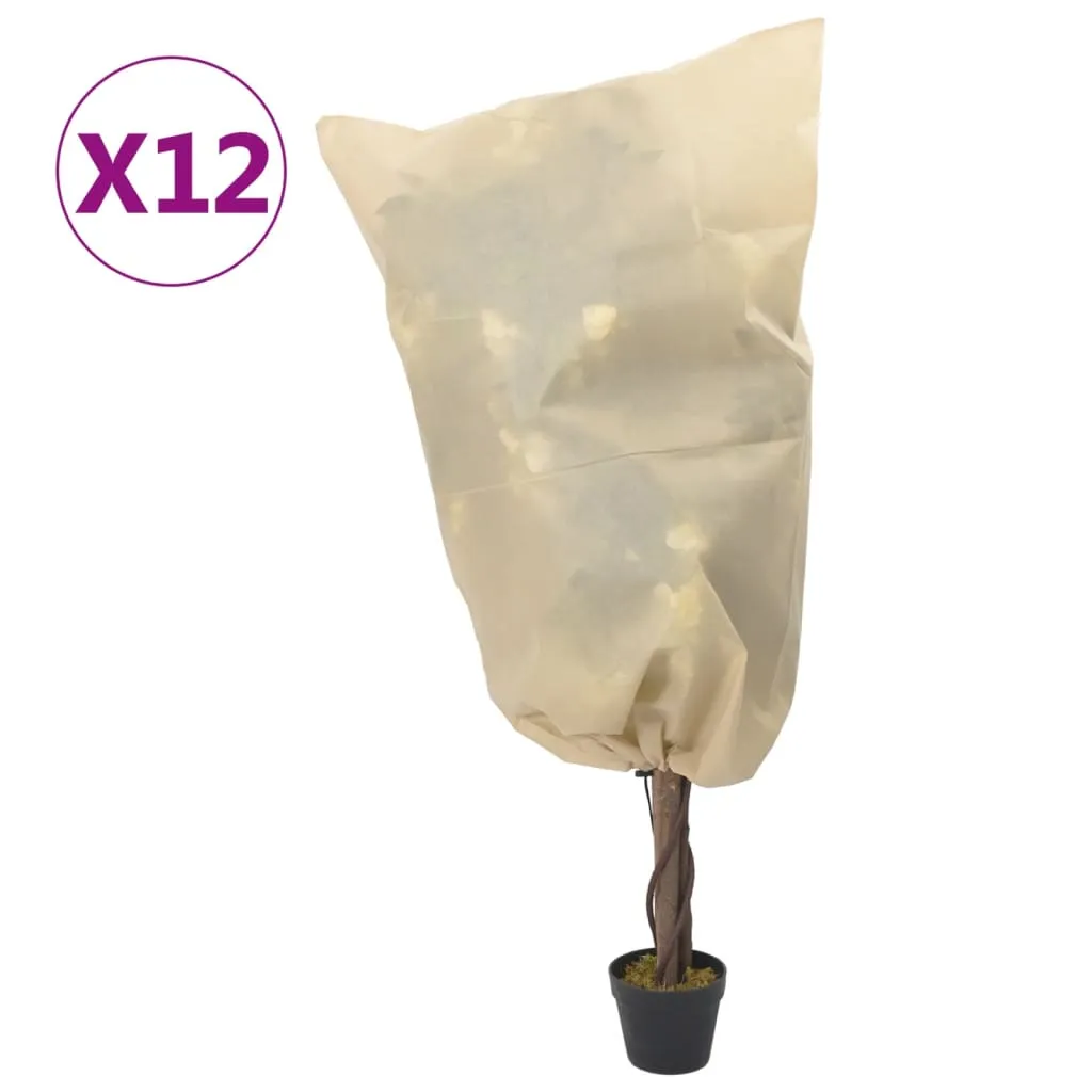 vidaXL Coperture con Coulisse per Piante 12pz 70 g/m² 0,8x0,8 m