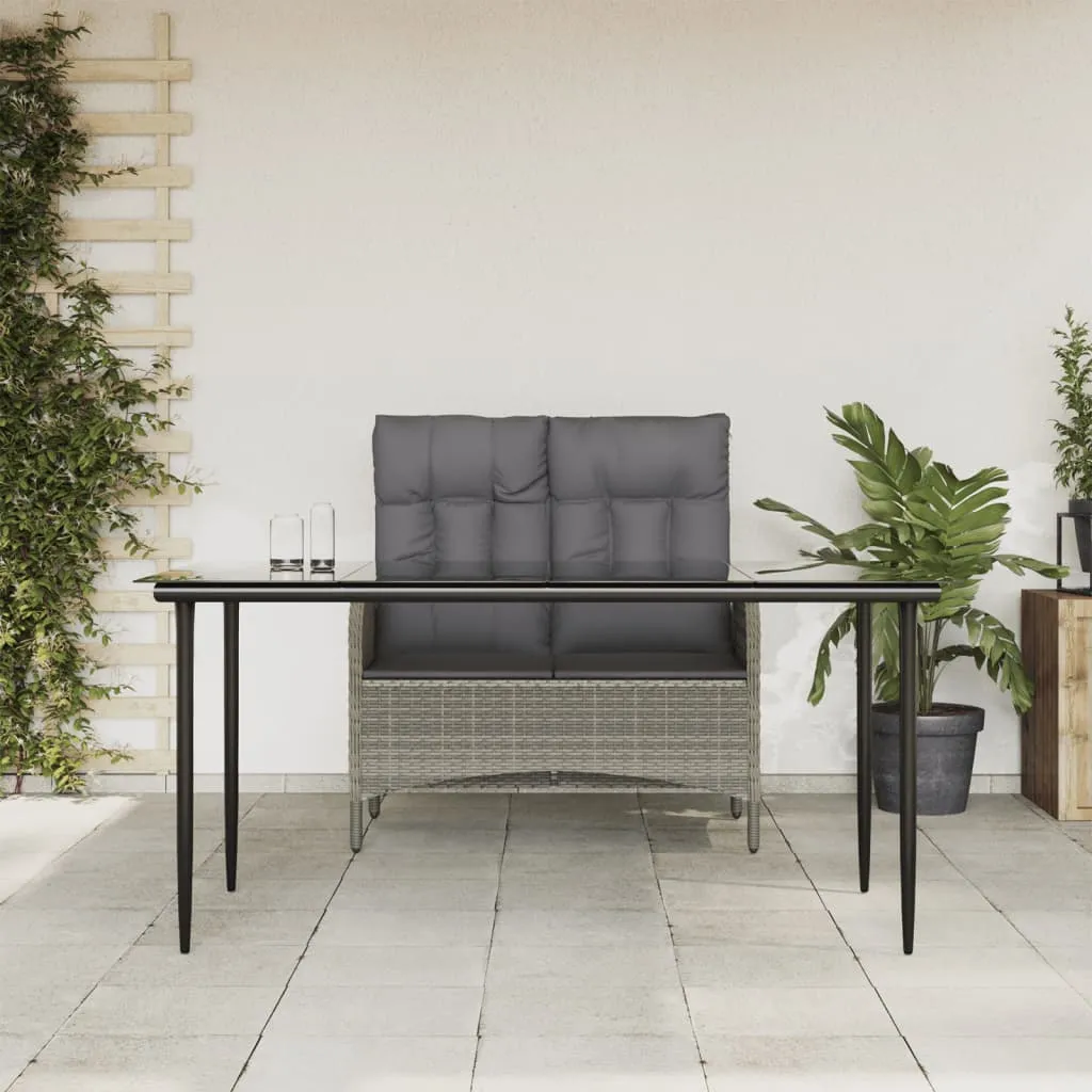 vidaXL Set da Pranzo da Giardino 2 pz con Cuscini in Polyrattan Grigio