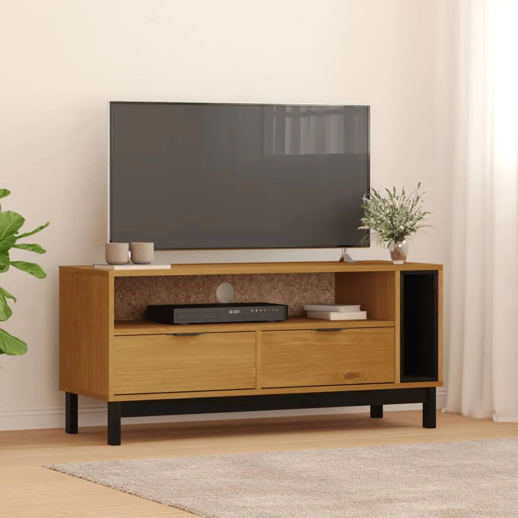 vidaXL Mobile TV FLAM 110x40x50 cm in Legno Massello di Pino