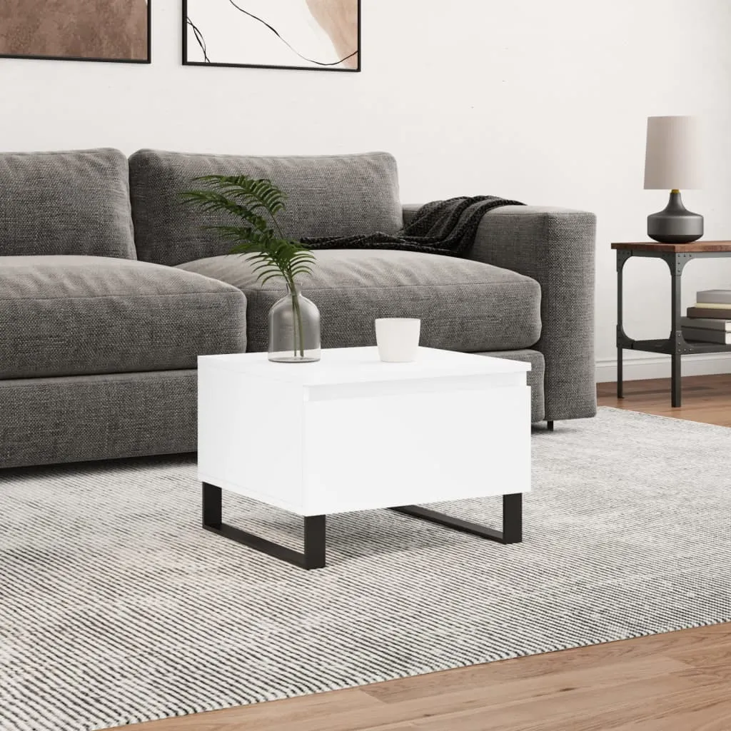 vidaXL Tavolino da Salotto Bianco 50x46x35 cm in Legno Multistrato