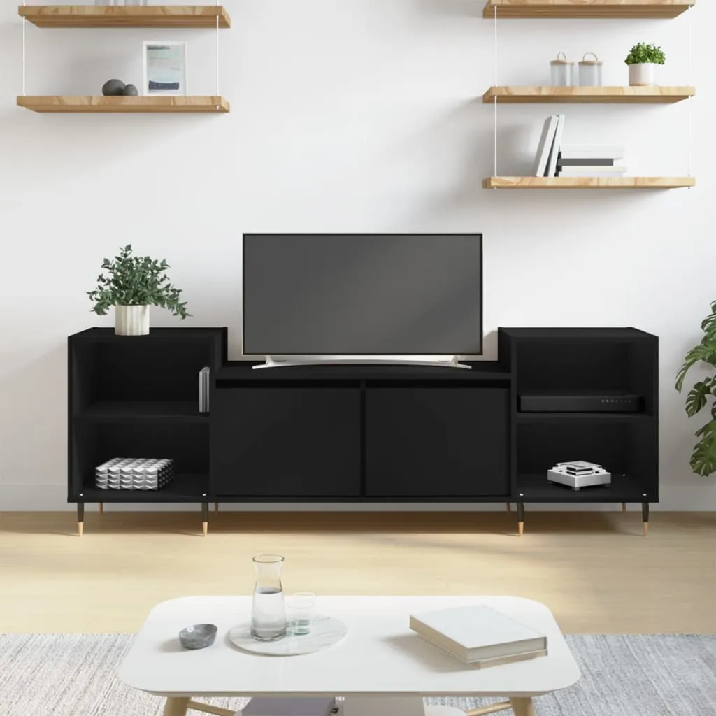 vidaXL Mobile Porta TV Nero 160x35x55 cm in Legno Multistrato