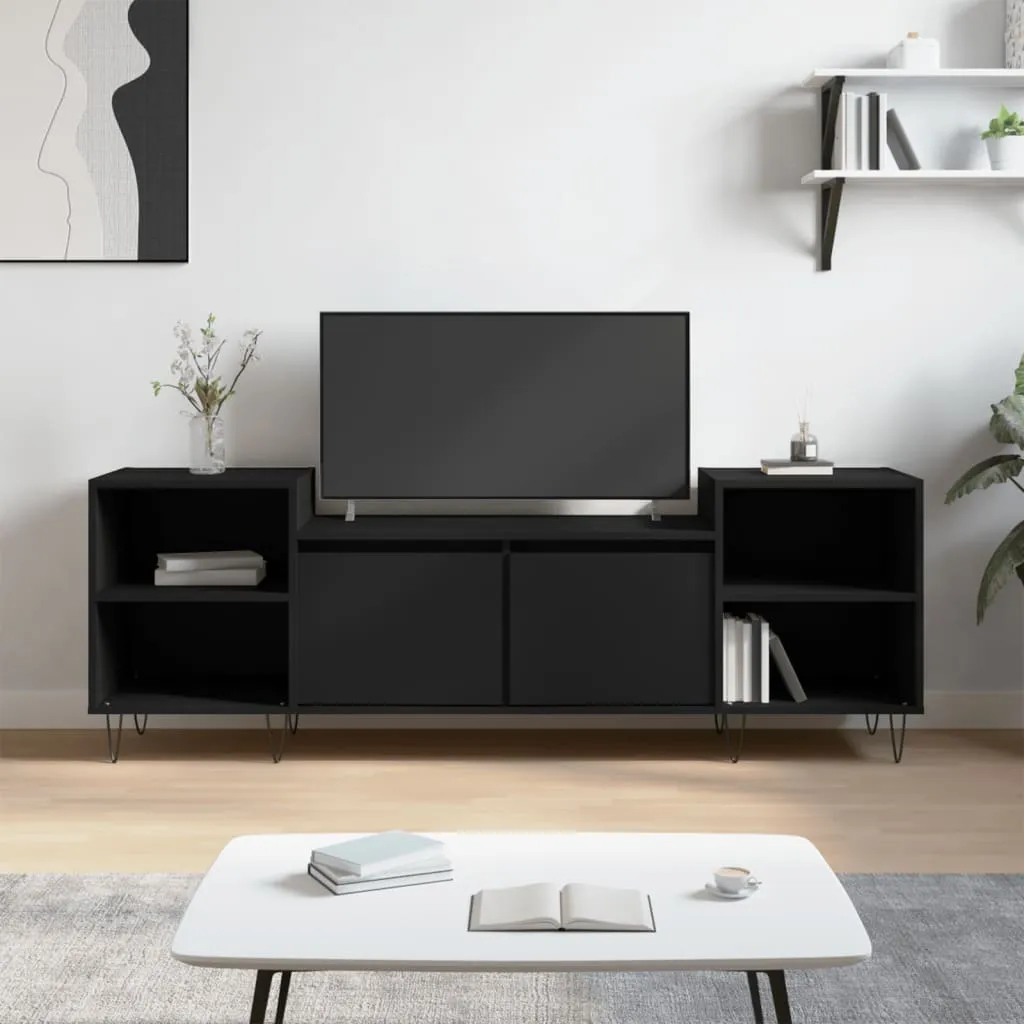 vidaXL Mobile Porta TV Nero 160x35x55 cm in Legno Multistrato