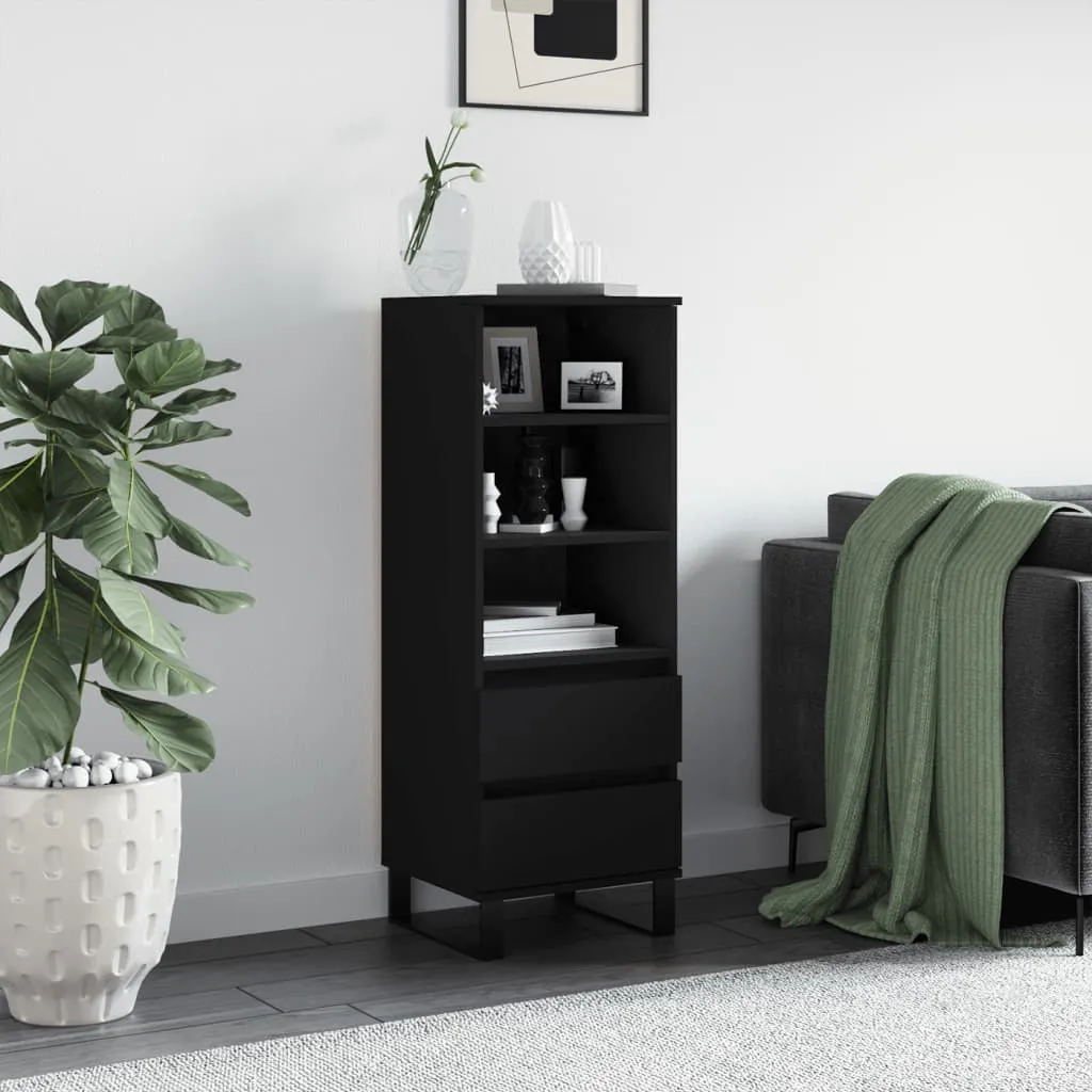 vidaXL Credenza Nero 40x36x110 cm in Legno Multistrato