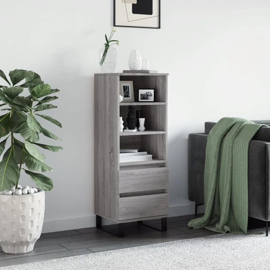 vidaXL Credenza Grigio Sonoma 40x36x110 cm in Legno Multistrato