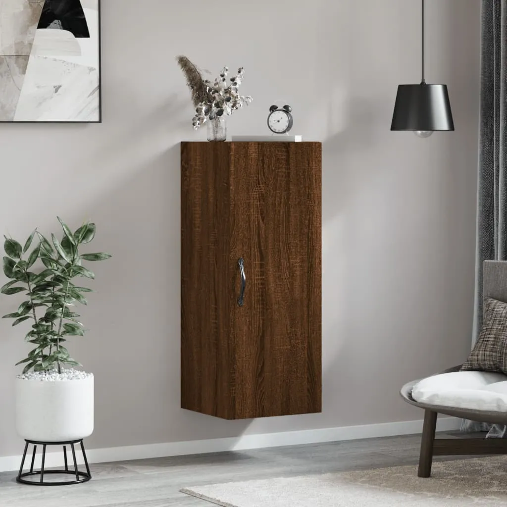 vidaXL Mobile a Parete Rovere Marrone 34,5x34x90 cm Legno Multistrato