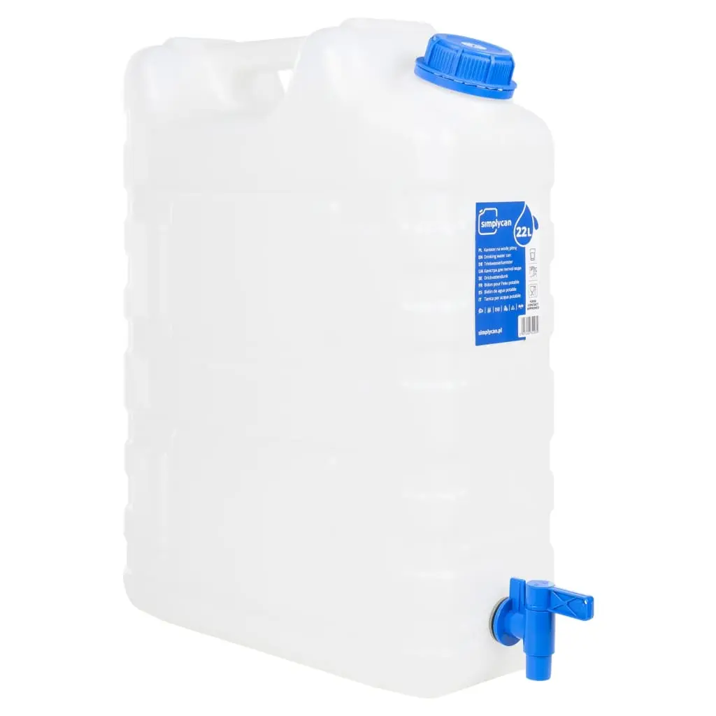 Contenitore Acqua con Rubinetto Trasparente 22 L in Plastica