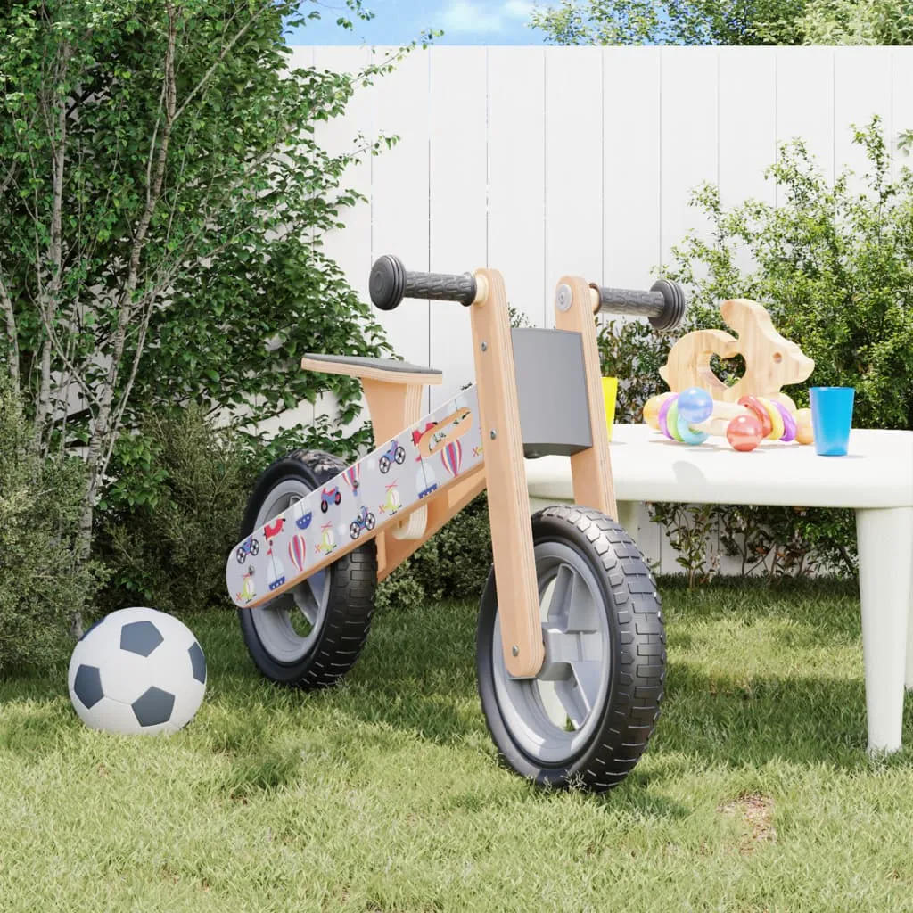 vidaXL Bicicletta Senza Pedali per Bambini Grigio Stampato