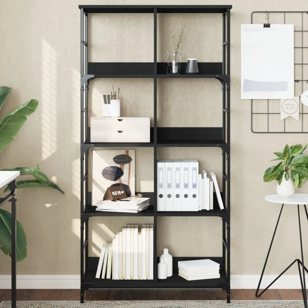 vidaXL Libreria Nera 78,5x33x153 cm in Legno Multistrato