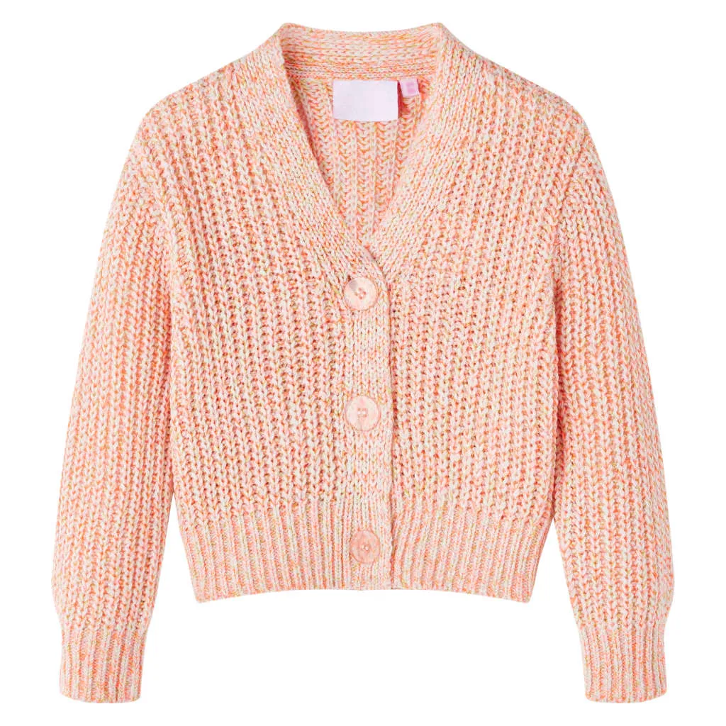 Cardigan da Bambina Lavorato a Maglia Rosa Misto 92