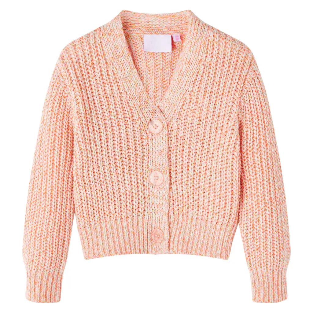 Cardigan da Bambina Lavorato a Maglia Rosa Misto 140