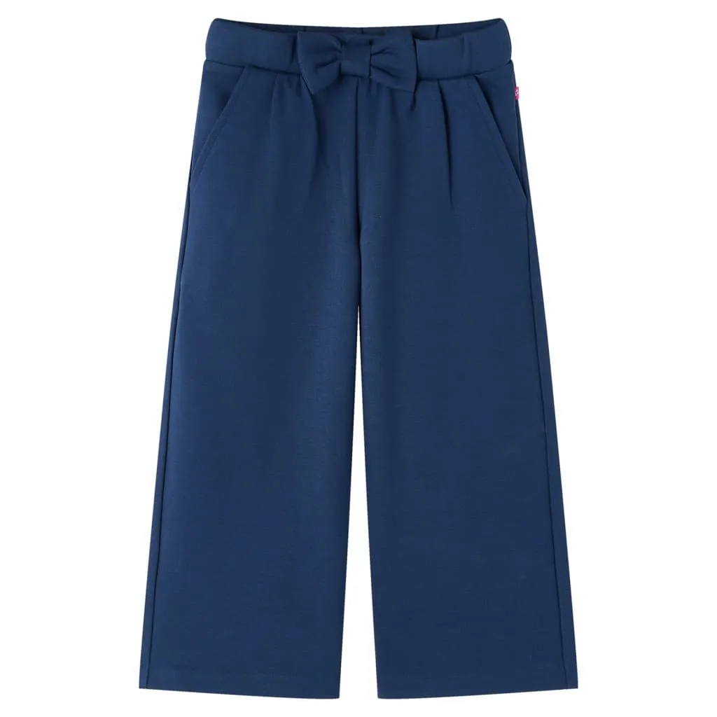 Pantaloni per Bambini a Gamba Larga Blu Marino 104