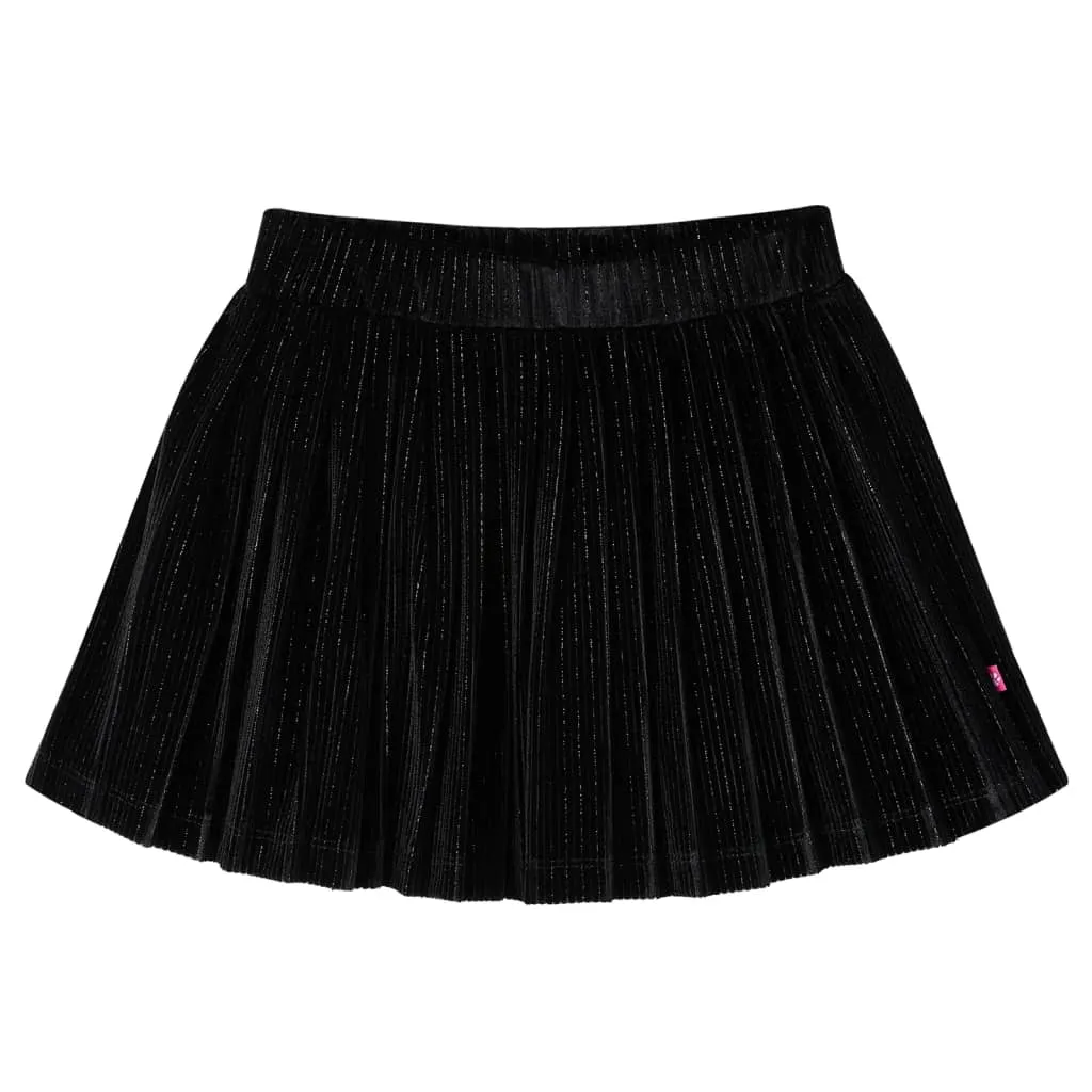 Gonna Plissettata da Bambina con Lurex Nero 104