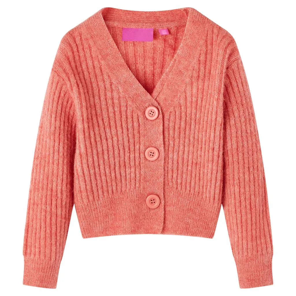 Cardigan da Bambina Lavorato a Maglia Rosa Medio 92