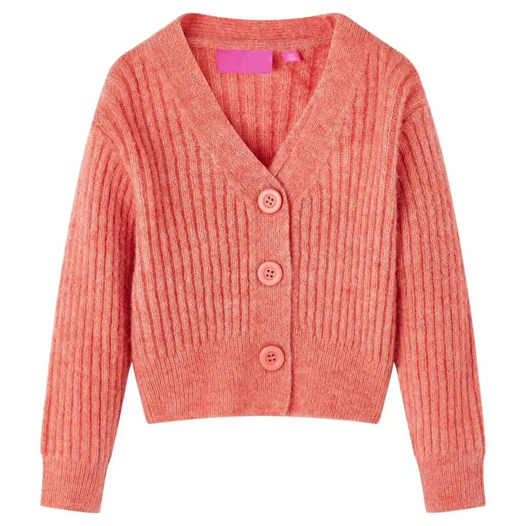 Cardigan da Bambina Lavorato a Maglia Rosa Medio 104