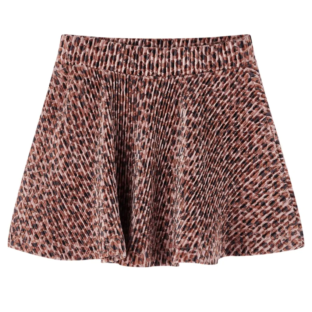 Gonna da Bambina con Stampa Leopardata Rosa Antico 128