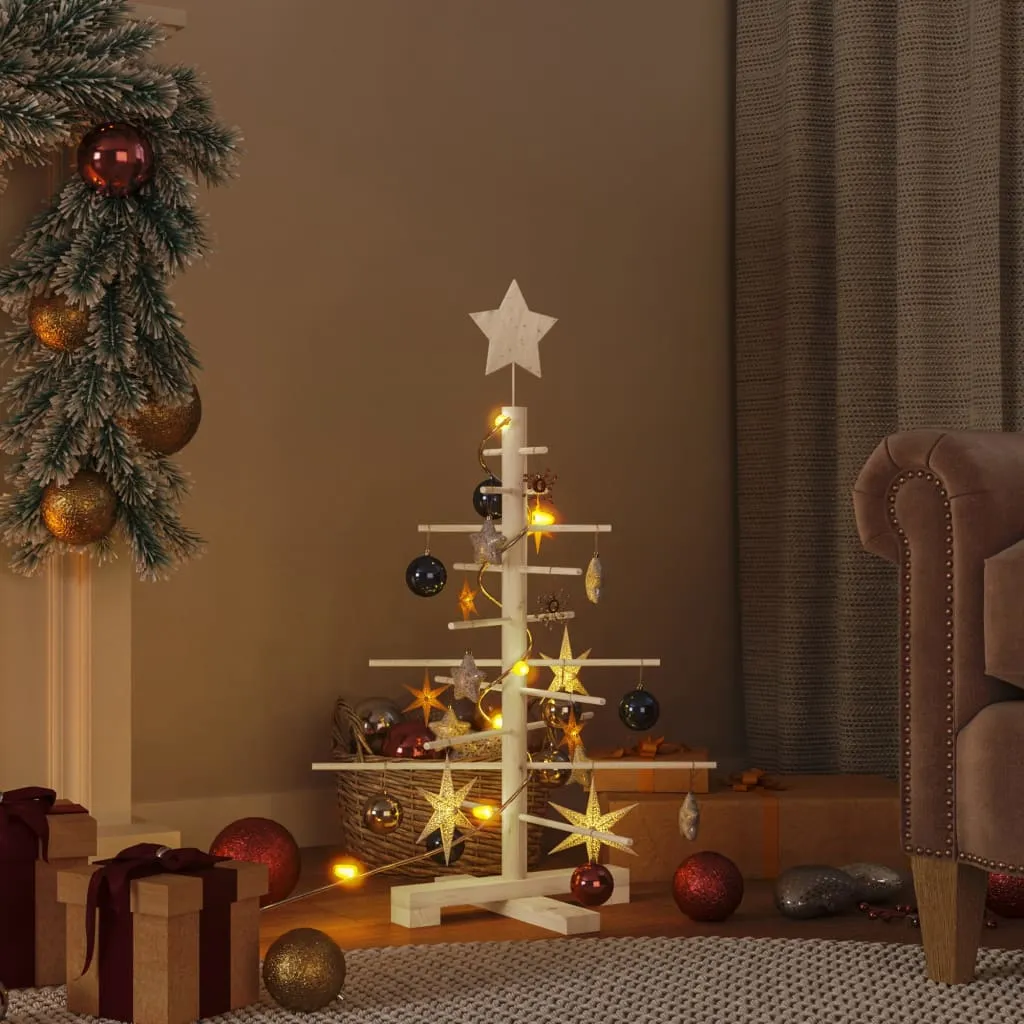 vidaXL Albero di Natale Decorativo in Legno 75 cm Legno Massello Pino