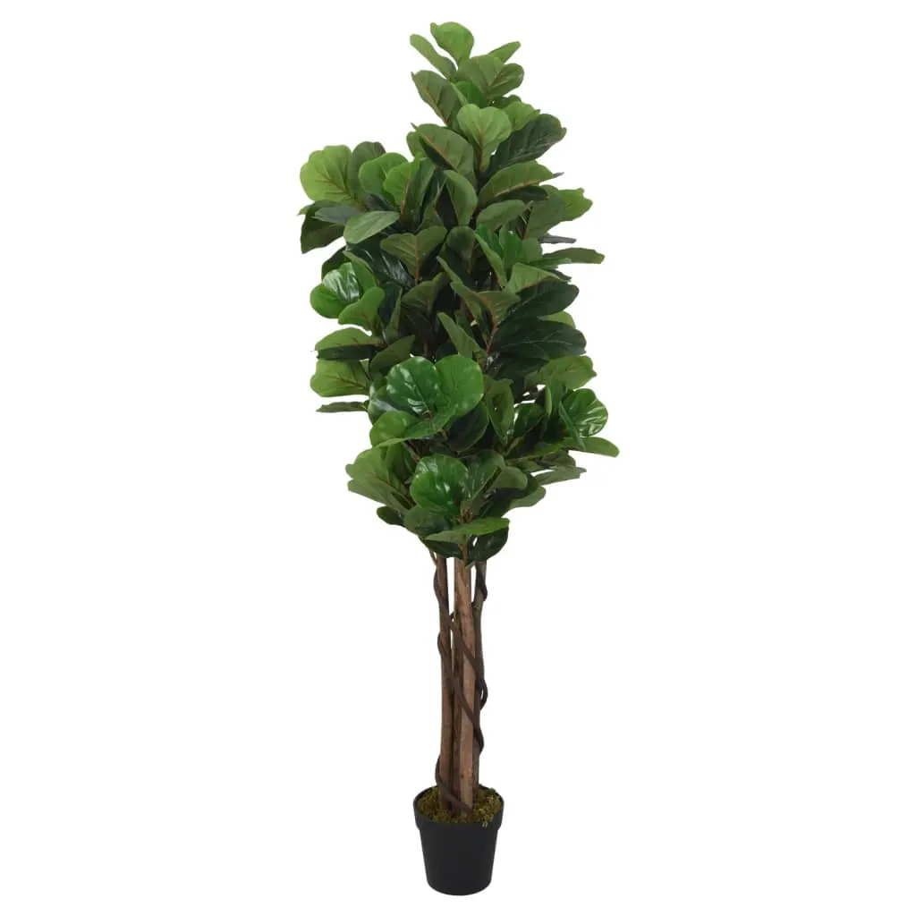 vidaXL Albero Ficus Lyrata 96 Foglie 80 cm Verde