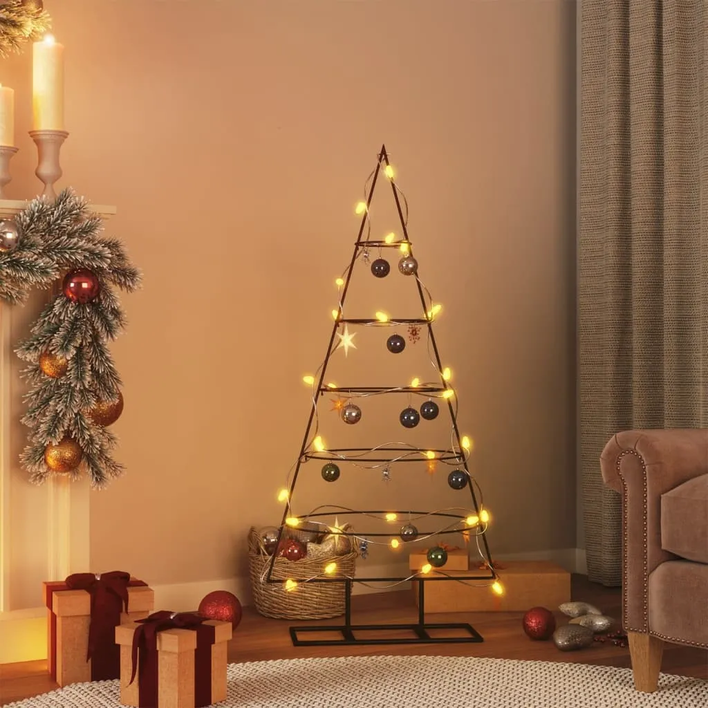 vidaXL Albero di Natale Decorativo in Metallo Nero 125 cm