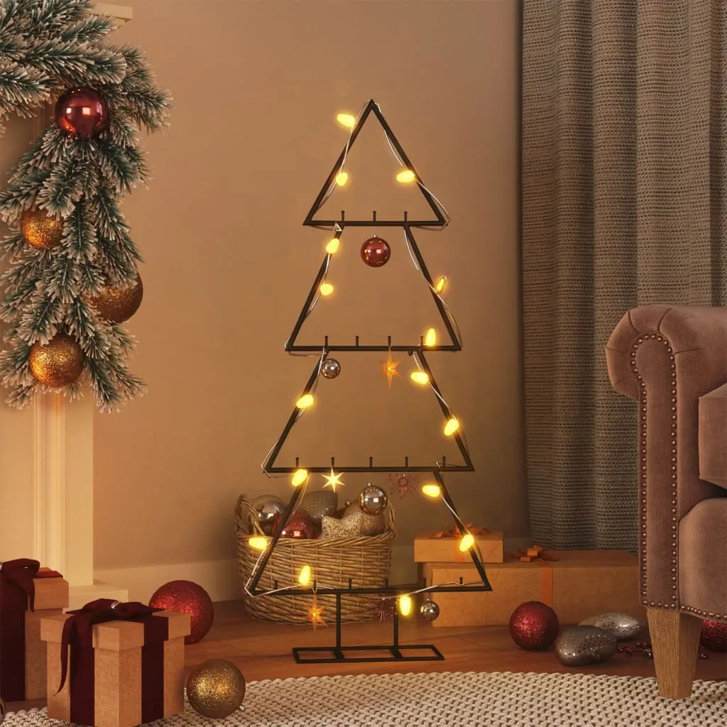 vidaXL Albero di Natale Decorativo in Metallo Nero 90 cm