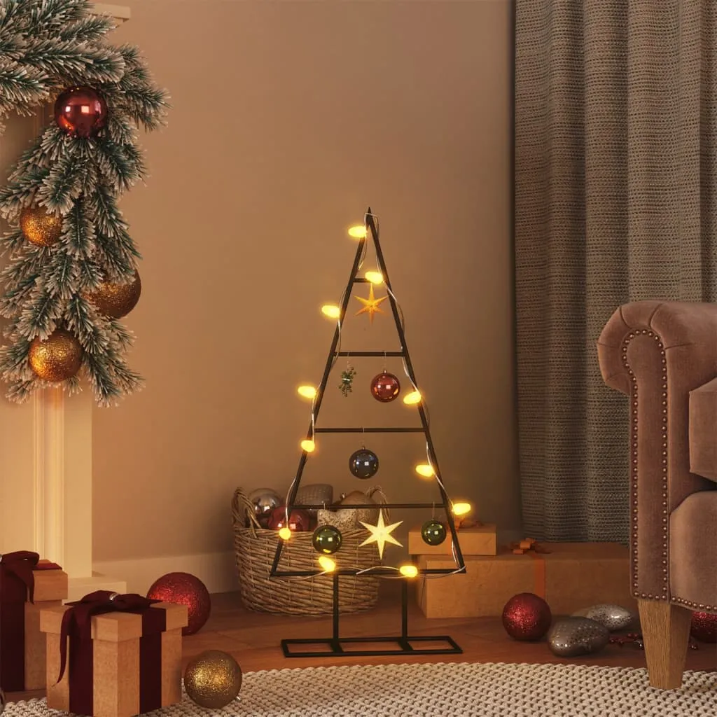 vidaXL Albero di Natale Decorativo in Metallo Nero 60 cm