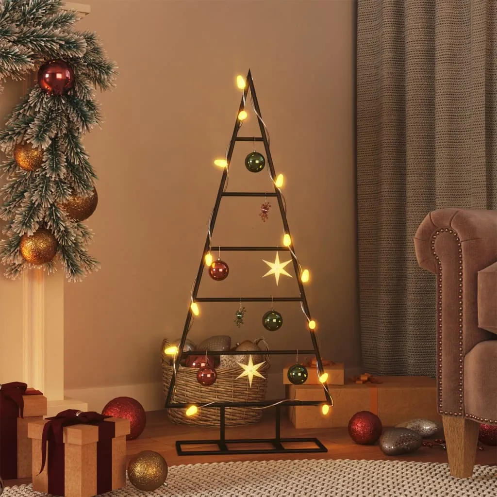 vidaXL Albero di Natale Decorativo in Metallo Nero 90 cm