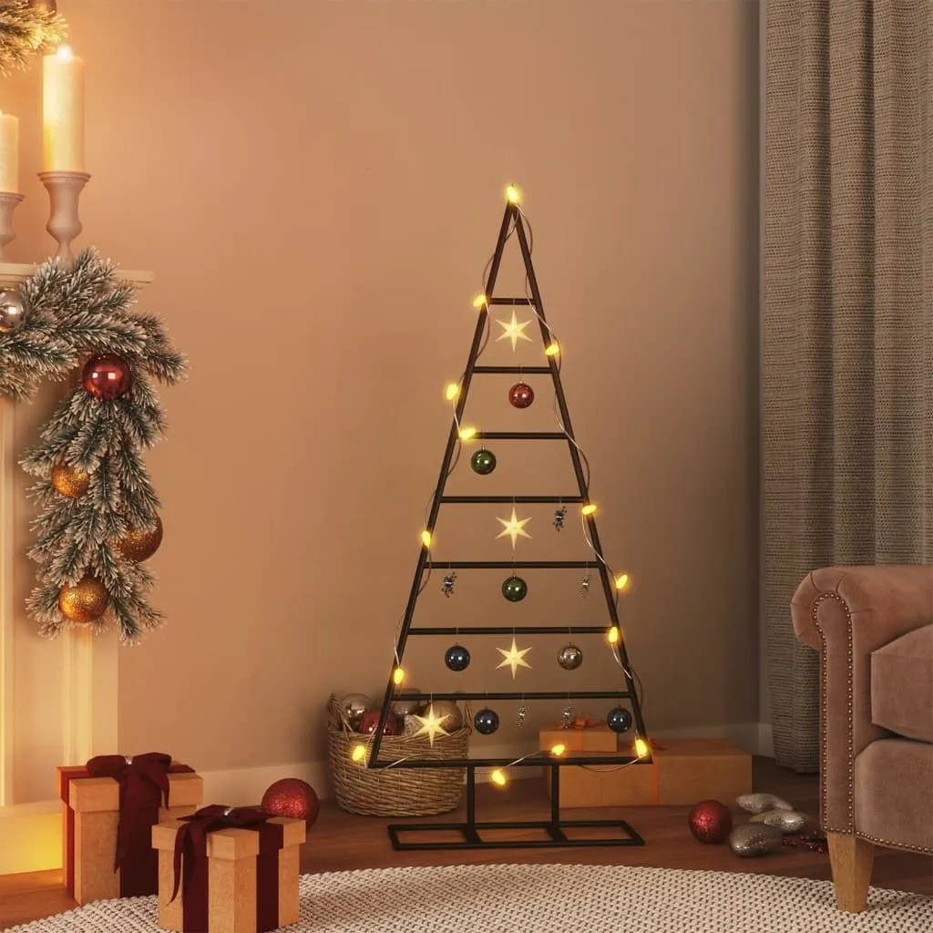 vidaXL Albero di Natale Decorativo in Metallo Nero 125 cm