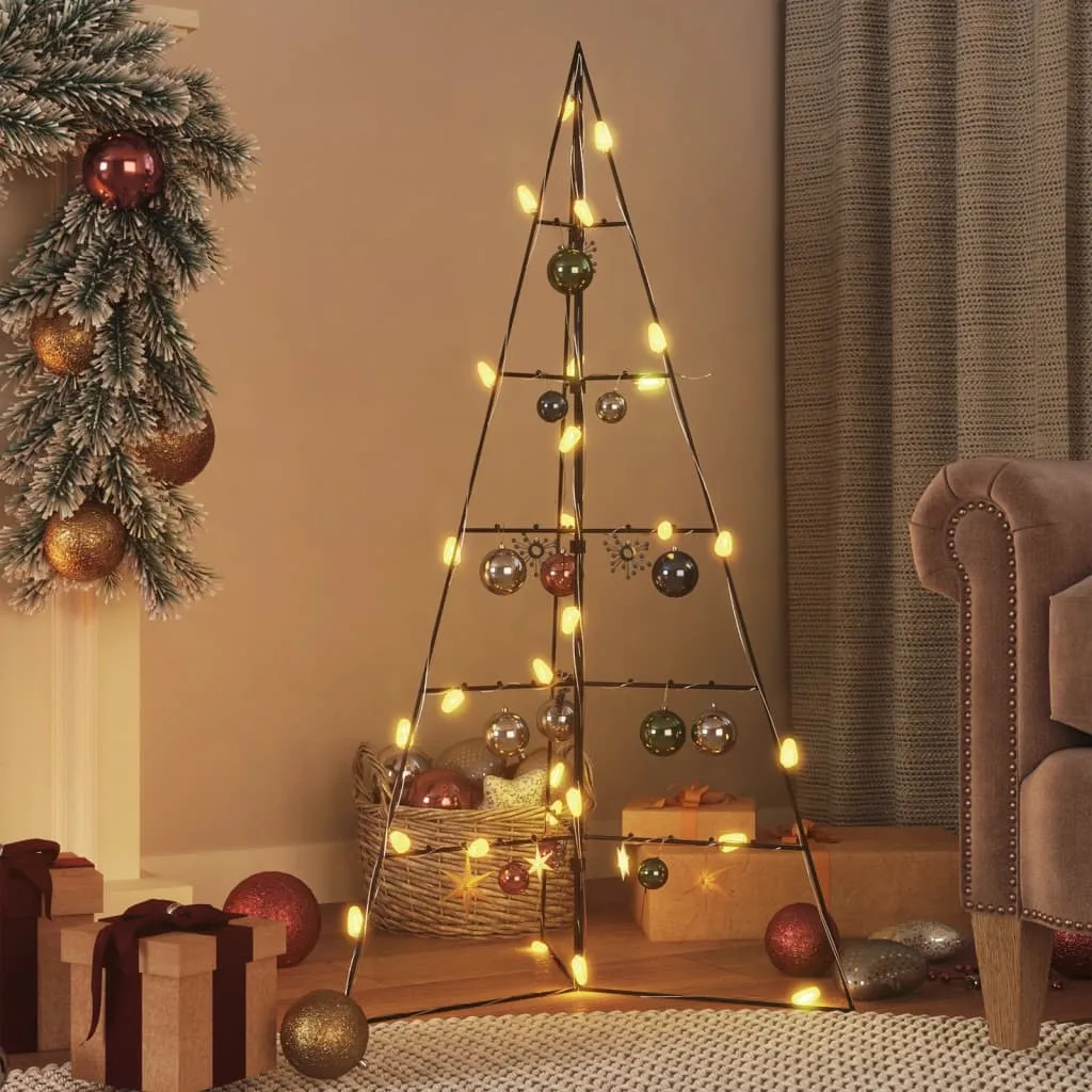 vidaXL Albero di Natale Decorativo in Metallo Nero 100 cm