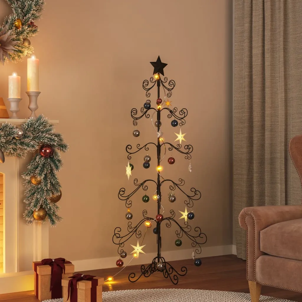 vidaXL Albero di Natale Decorativo in Metallo Nero 150 cm