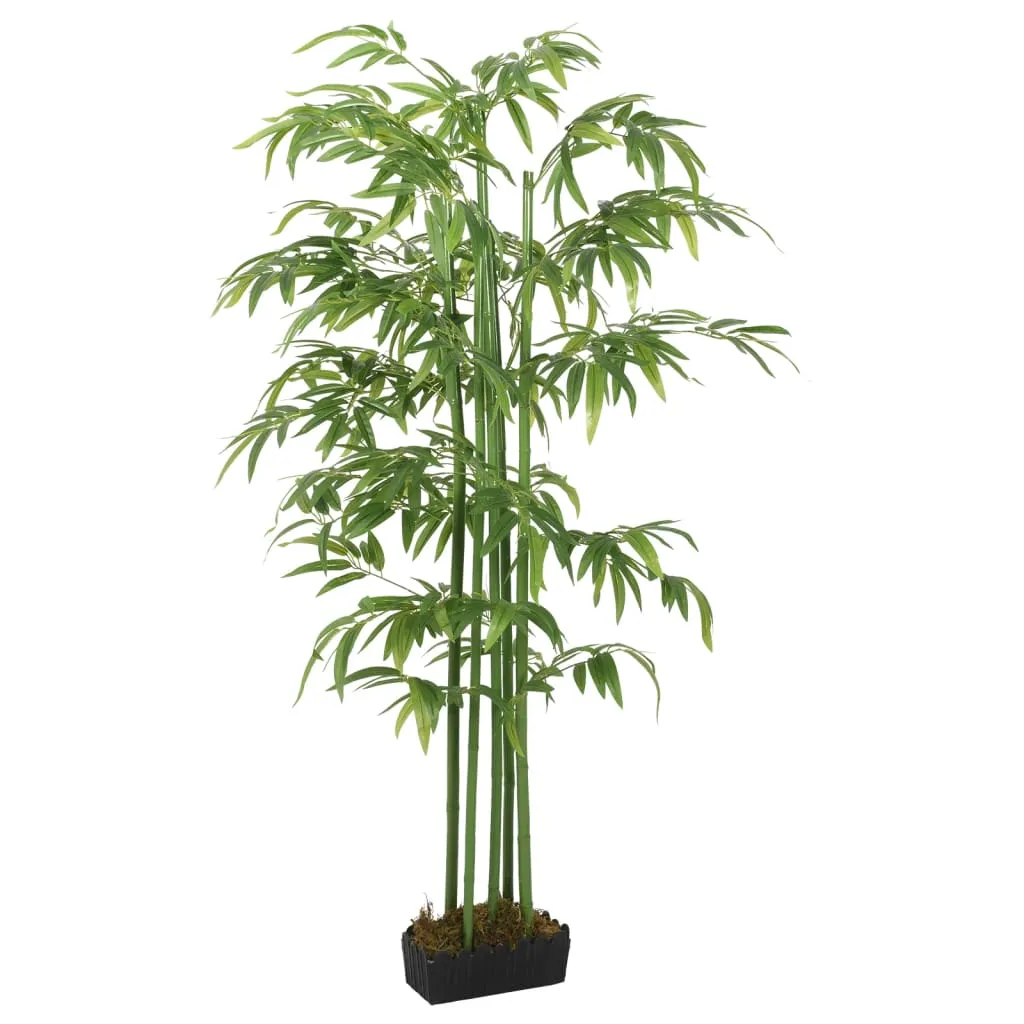 vidaXL Albero Bambù Artificiale 384 Foglie 120 cm Verde