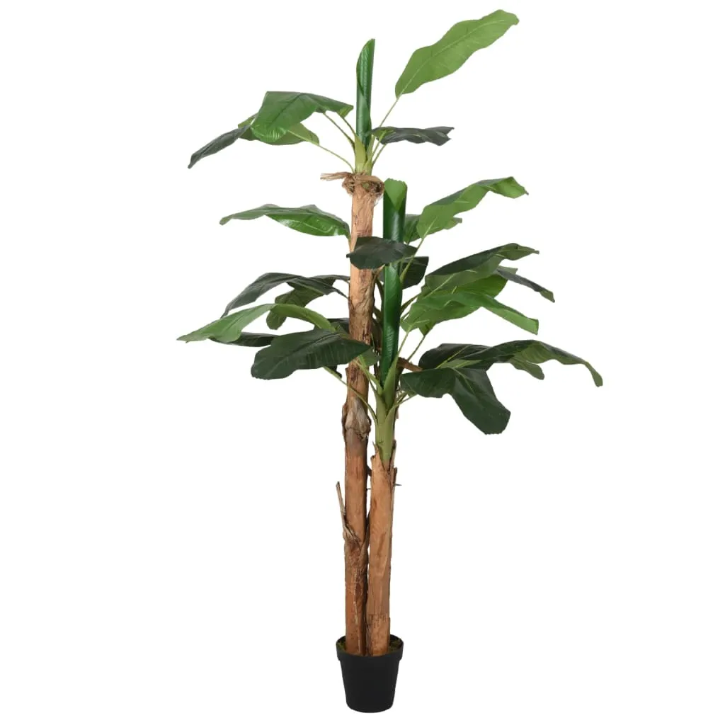 vidaXL Albero di Banano Artificiale 9 Foglie 120 cm Verde