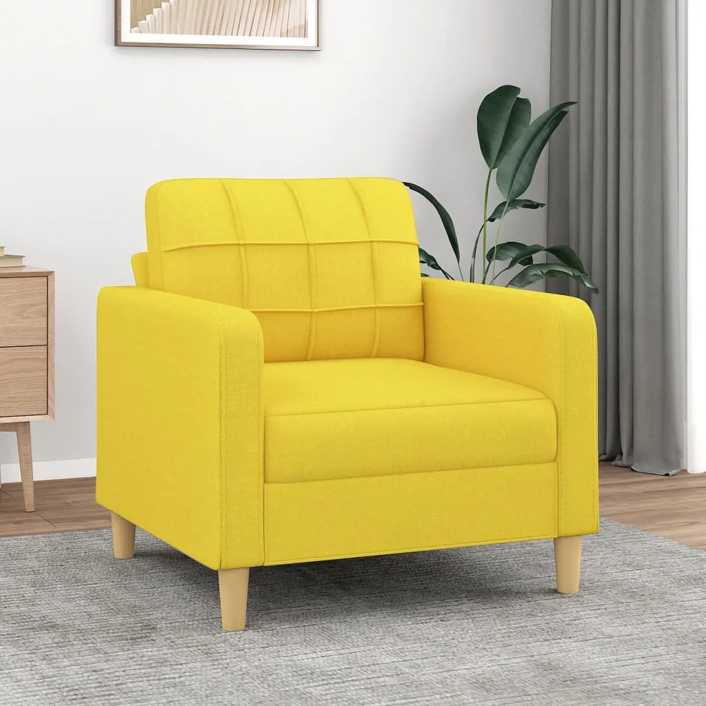 vidaXL Poltrona Giallo Chiaro 60 cm in Tessuto