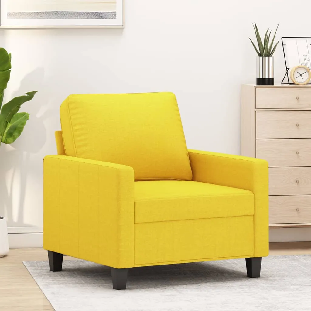 vidaXL Poltrona Giallo Chiaro 60 cm in Tessuto