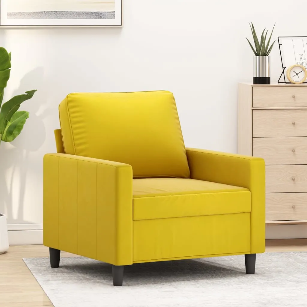 vidaXL Poltrona Giallo 60 cm Velluto