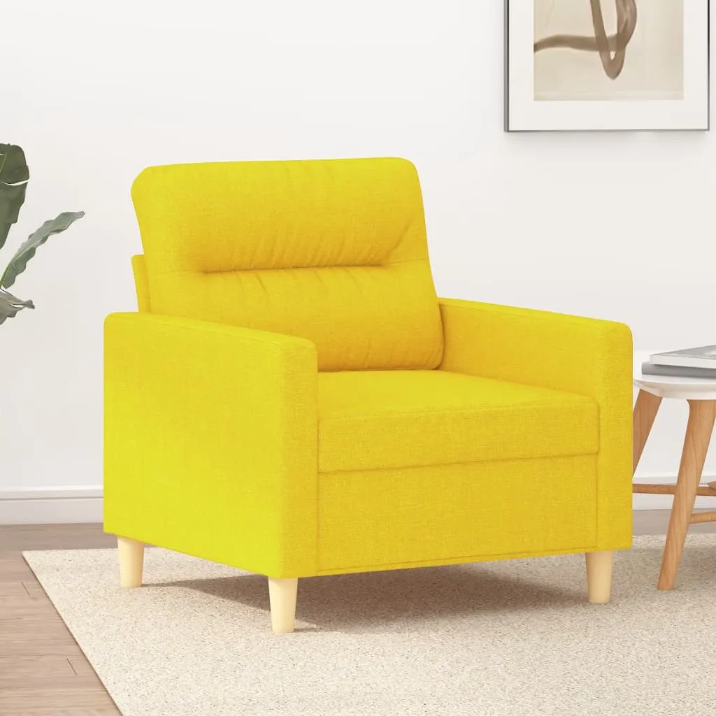 vidaXL Poltrona Giallo Chiaro 60 cm in Tessuto