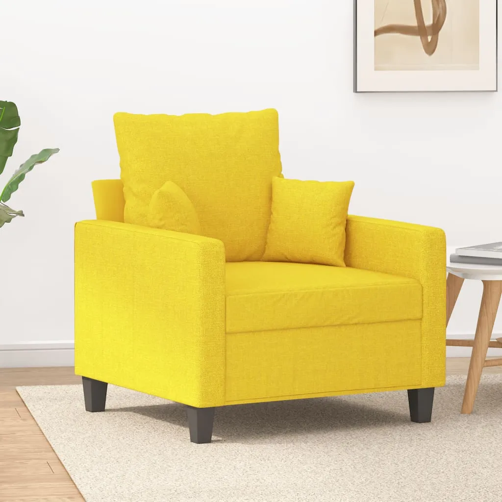 vidaXL Poltrona Giallo Chiaro 60 cm in Tessuto