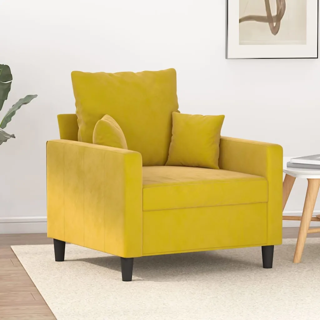 vidaXL Poltrona Giallo 60 cm Velluto