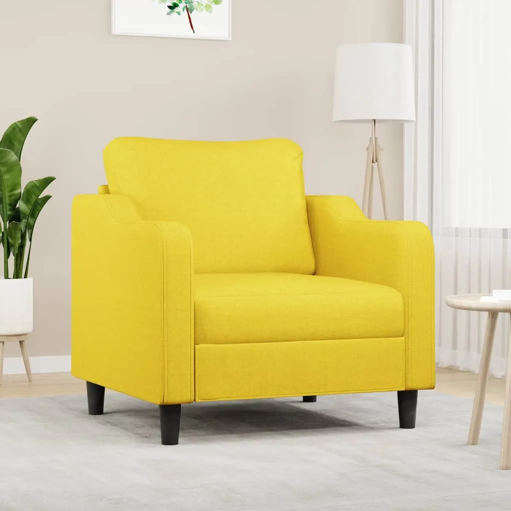 vidaXL Poltrona Giallo Chiaro 60 cm in Tessuto