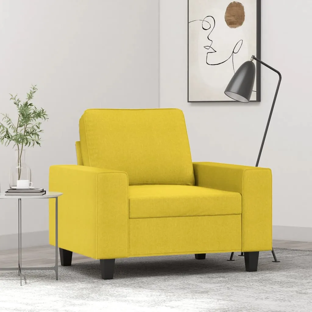 vidaXL Poltrona Giallo Chiaro 60 cm in Tessuto