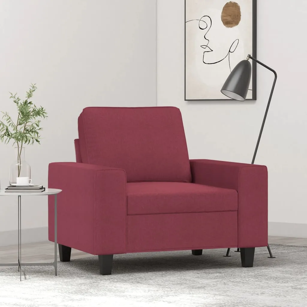 vidaXL Poltrona Rosso Vino 60 cm in Tessuto