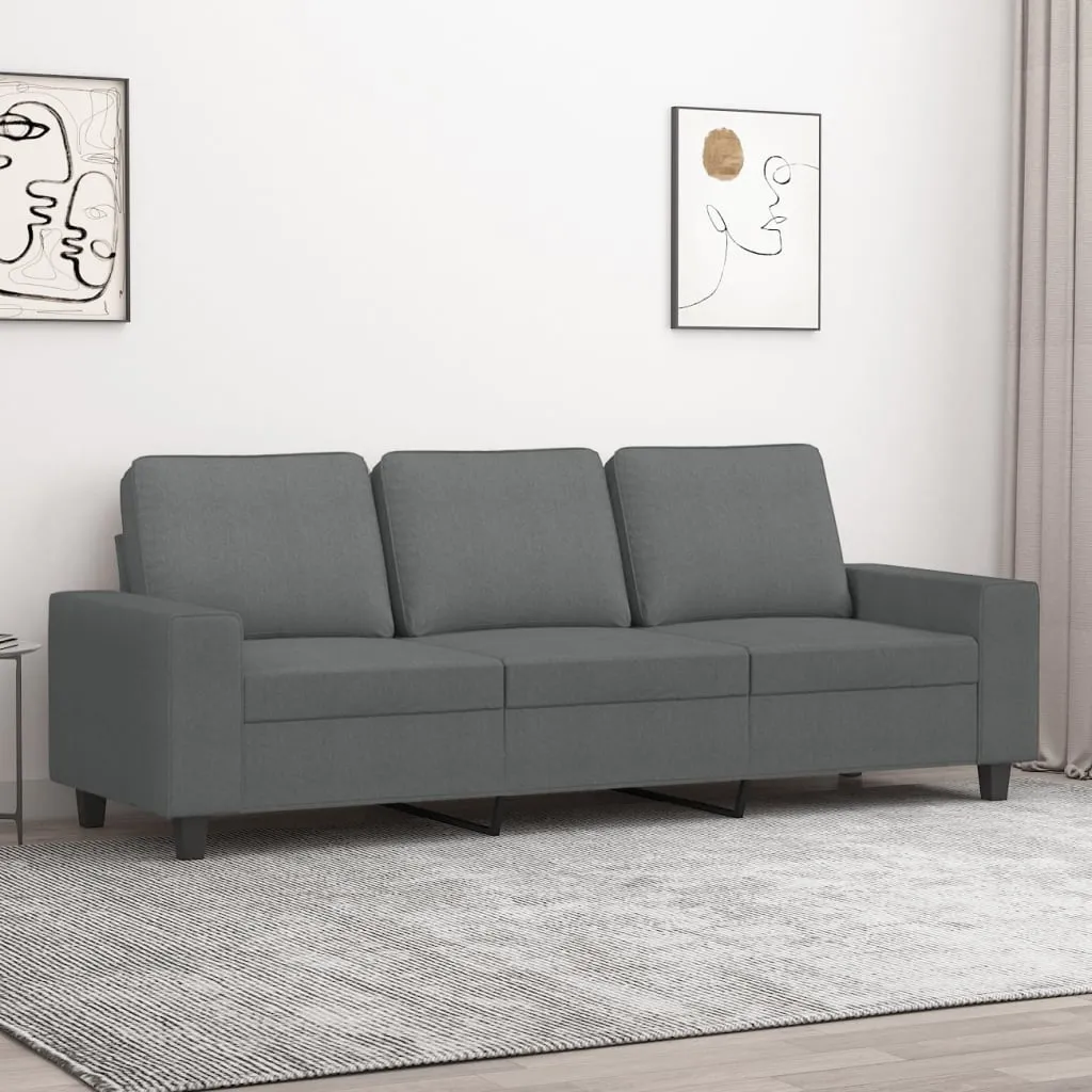 vidaXL Divano a 3 Posti Grigio Chiaro 180 cm in Tessuto