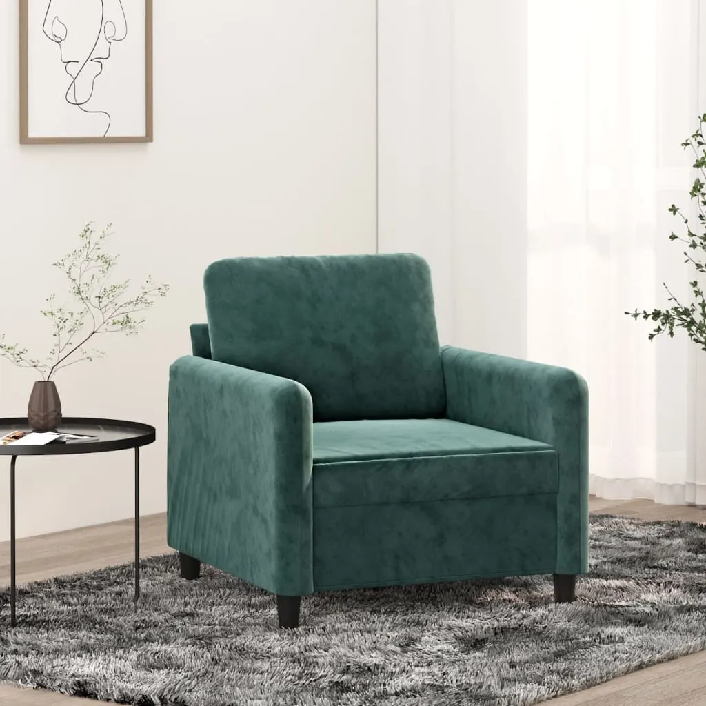 vidaXL Poltrona Verde Scuro 60 cm Velluto